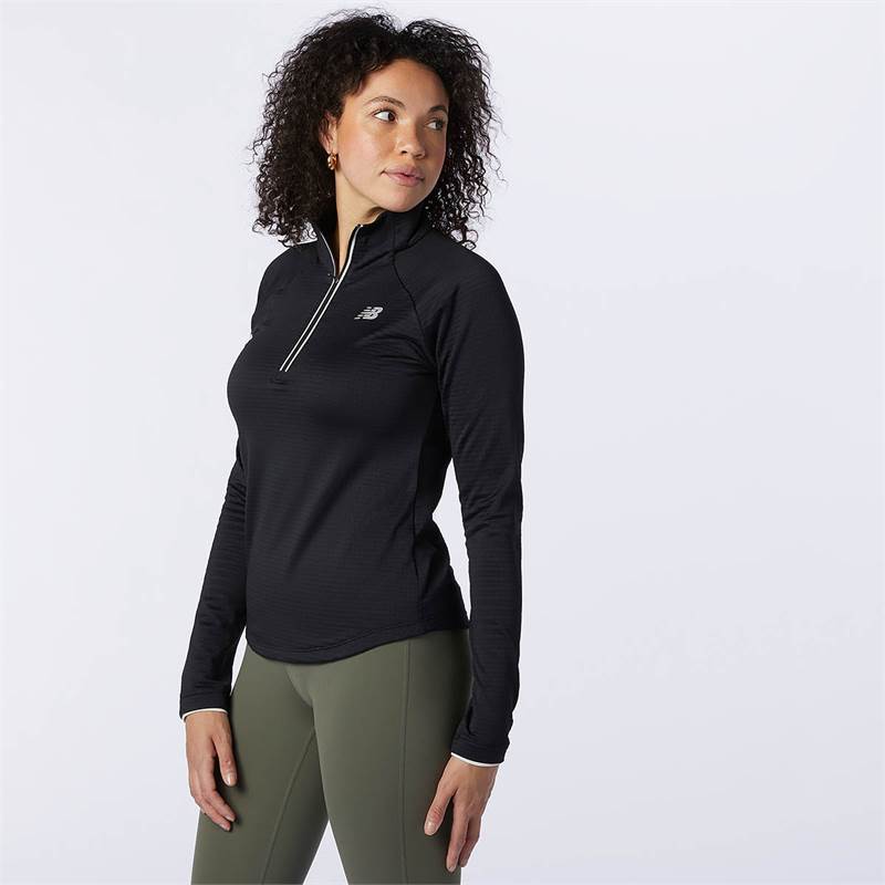 New Balance Womens Impact Run Heat Grid Half Zip Top-1